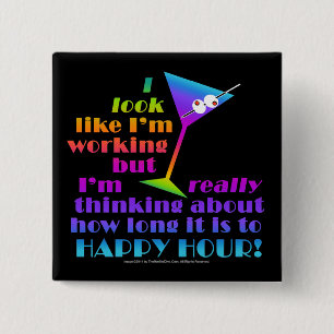 Cocktail Buttons - How Long to Happy Hour