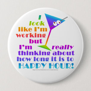 Cocktail Buttons - How Long to Happy Hour