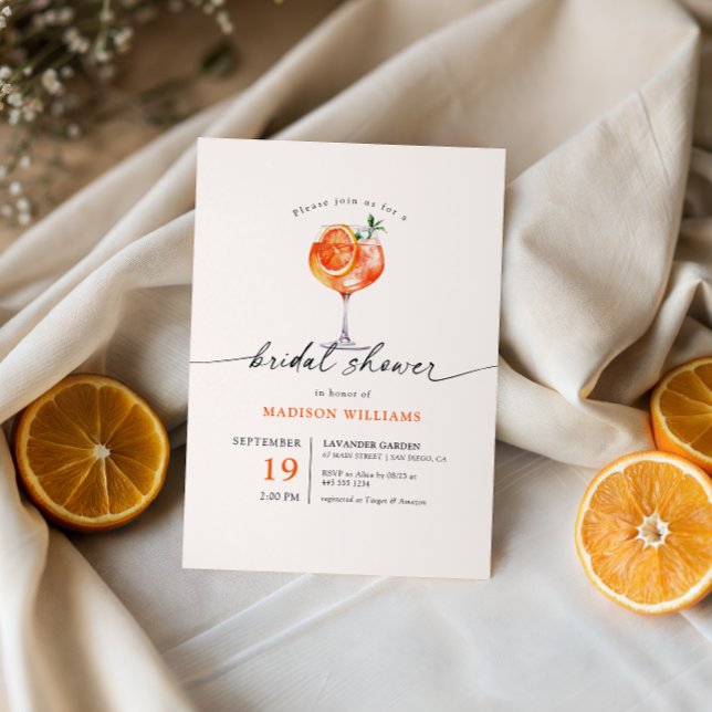 Cocktail Calligraphy Bridal Shower Invitation (Creator Uploaded)