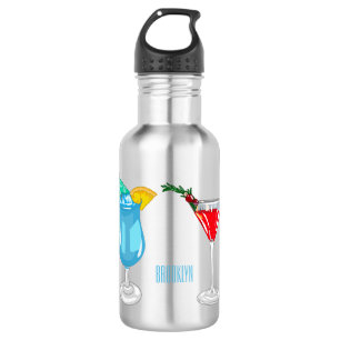 Cocktail cartoon illustration 532 ml water bottle