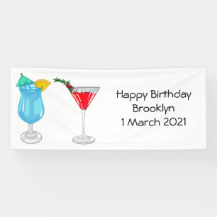 Cocktail cartoon illustration banner