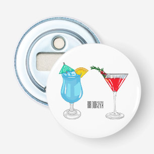 Cocktail cartoon illustration bottle opener