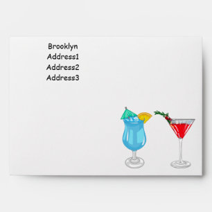 Cocktail cartoon illustration envelope