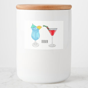 Cocktail cartoon illustration food label