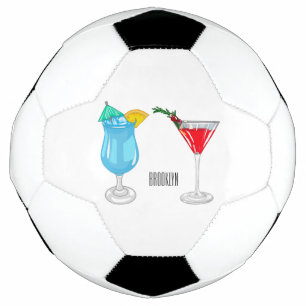 Cocktail cartoon illustration football
