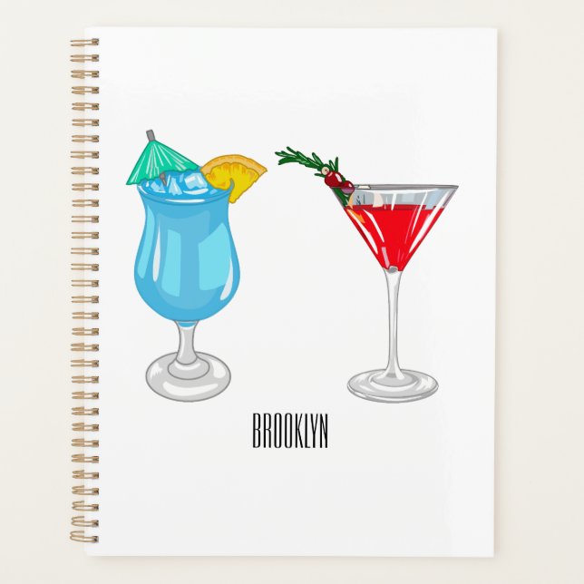 Cocktail cartoon illustration planner (Front)