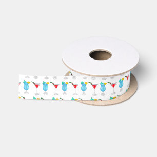 Cocktail cartoon illustration satin ribbon