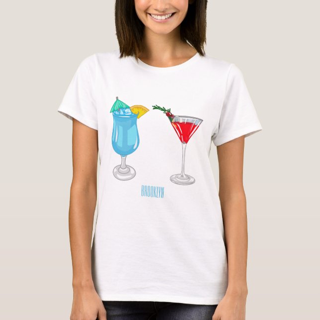 Cocktail cartoon illustration T-Shirt (Front)
