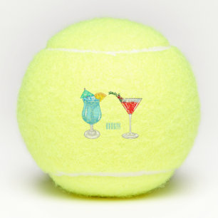 Cocktail cartoon illustration tennis balls
