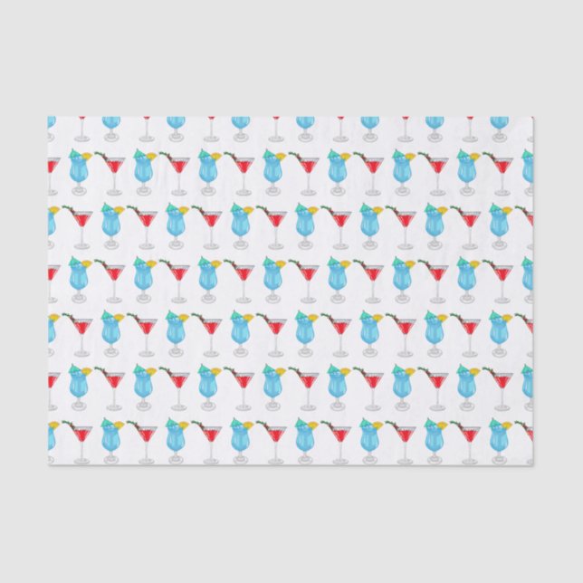 Cocktail cartoon illustration tissue paper (Front)
