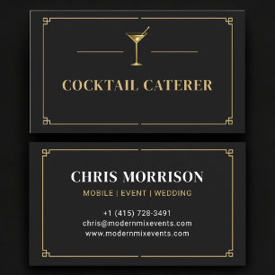 Cocktail Caterer Professional Business Card