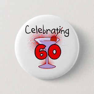 Cocktail Celebrating 60 Tshirts and Gifts 6 Cm Round Badge