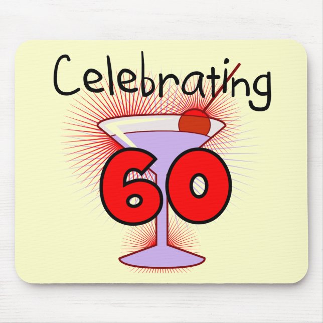 Cocktail Celebrating 60 Tshirts and Gifts Mouse Mat (Front)