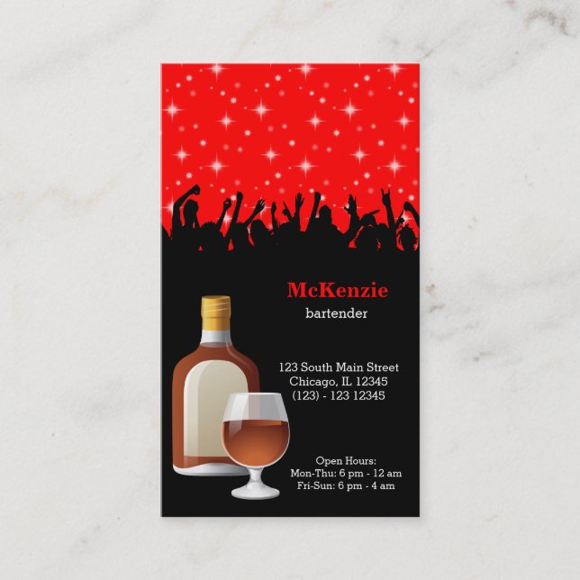 Cocktail * choose background colour business card (Front)