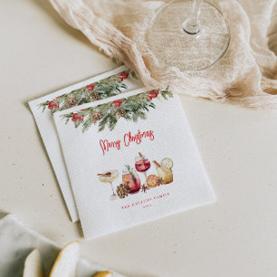 Cocktail Christmas Party Napkin
