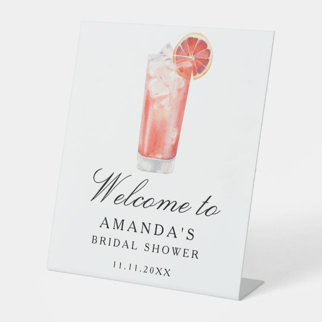 Cocktail Citrus - bridal shower welcome sign (Front)