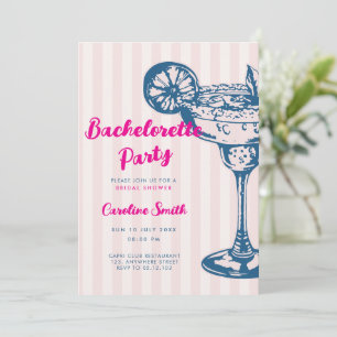 Cocktail & Confetti Bachelorette Bridal Shower Invitation