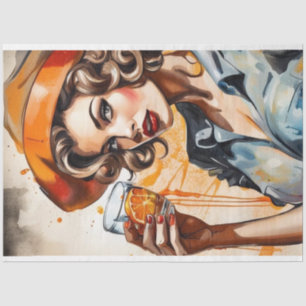 Cocktail Cuties - Old Fashioned Beauty Decoupage  Tissue Paper