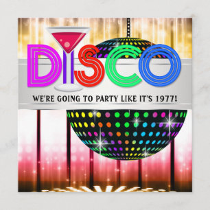 Cocktail Disco Dance Party Invitations