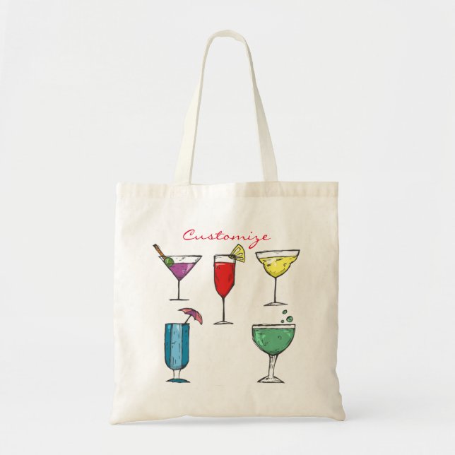 Cocktail Drink Assortment Thunder_Cove Tote Bag (Front)