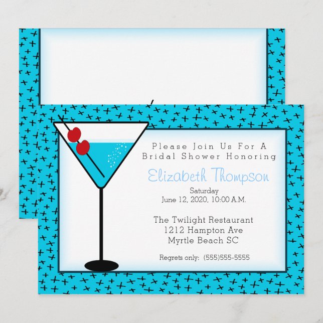 Cocktail Drink Bridal Shower Invitation (Front/Back)