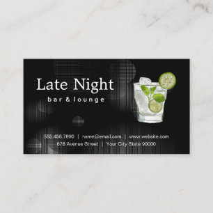 Cocktail Drink Illustration Bar Lounge Business Card