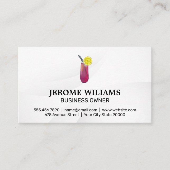 Cocktail Drink Mixer Logo Business Card (Front)