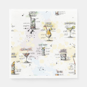 Cocktail Drink Recipe Design Napkin