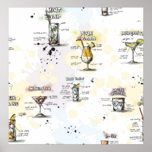 Cocktail Drink Recipe Design Poster