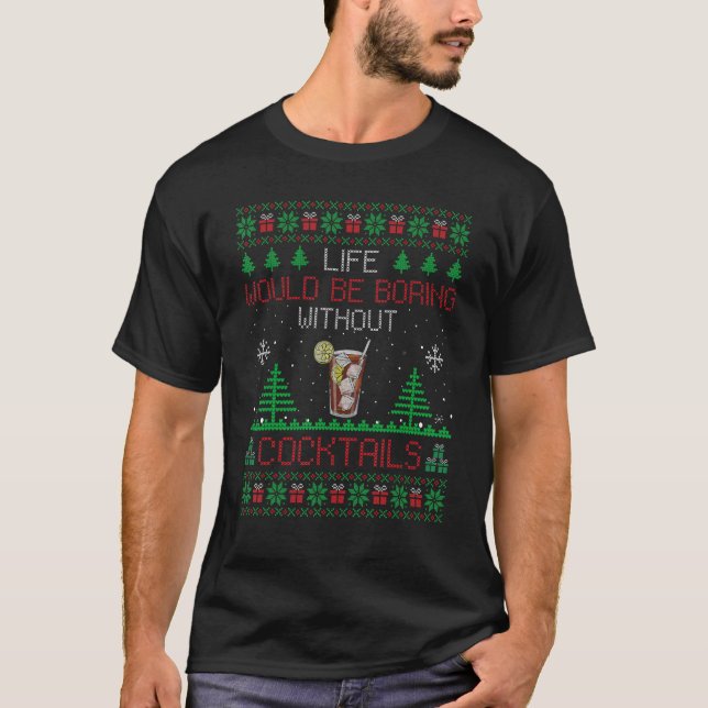 Cocktail Drinker Gift Long Island Iced Tea Ugly Xm T-Shirt (Front)