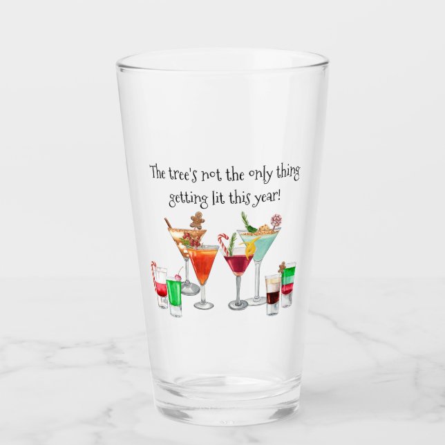 Cocktail Drinking Funny Saying Christmas   Glass (Front)