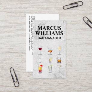 Cocktail Drinks Business Card