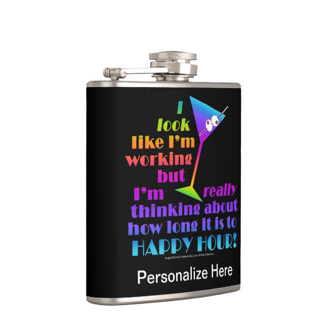 COCKTAIL FLASK - How Long to Happy Hour (Right)