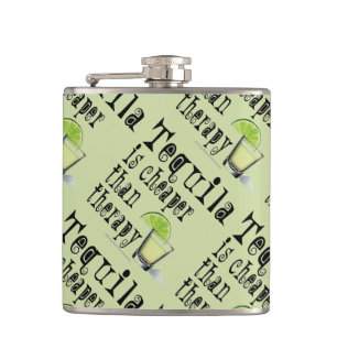 COCKTAIL FLASK - TEQUILA, CHEAPER THAN THERAPY