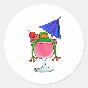 Cocktail Frog Classic Round Sticker