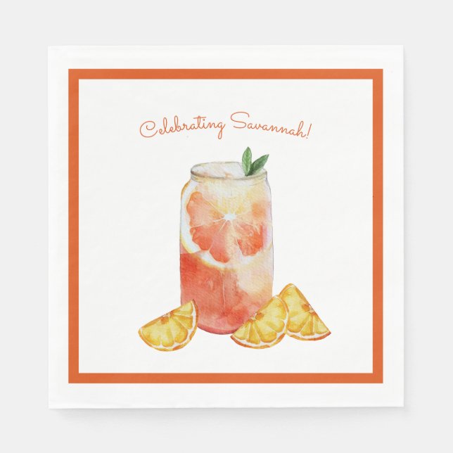 Cocktail Glass Bridal Shower Birthday Paper Napkin (Front)