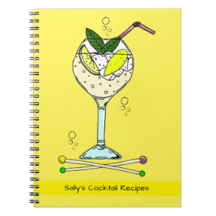 Cocktail Glass Gin Drinker Cocktail Recipe Notebook