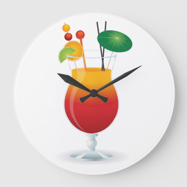 COCKTAIL GLASS LARGE CLOCK (Front)