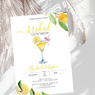 Cocktail Glass Lemon Bridal Luncheon Invitation