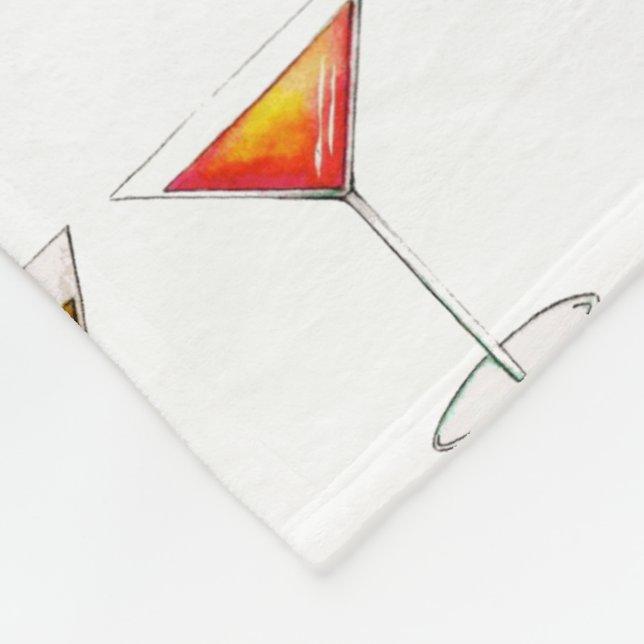 Cocktail Glass Mixed Drink Martini Cosmo Manhattan Fleece Blanket (Corner)