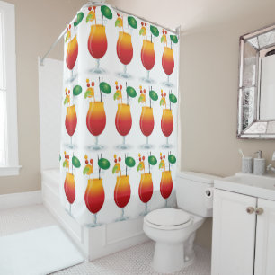 COCKTAIL GLASS SHOWER CURTAIN