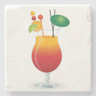 COCKTAIL GLASS STONE COASTER