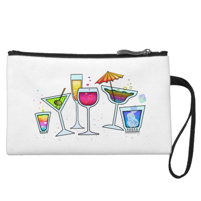 COCKTAIL GLASSES ACCESSORY CLUTCH COSMETIC BAG (Front)
