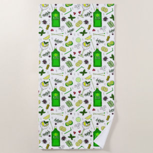 Cocktail Glasses Gin Tonic Drinks Mixologist Beach Towel
