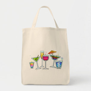 COCKTAIL GLASSES GROCERY or TOTE BAG