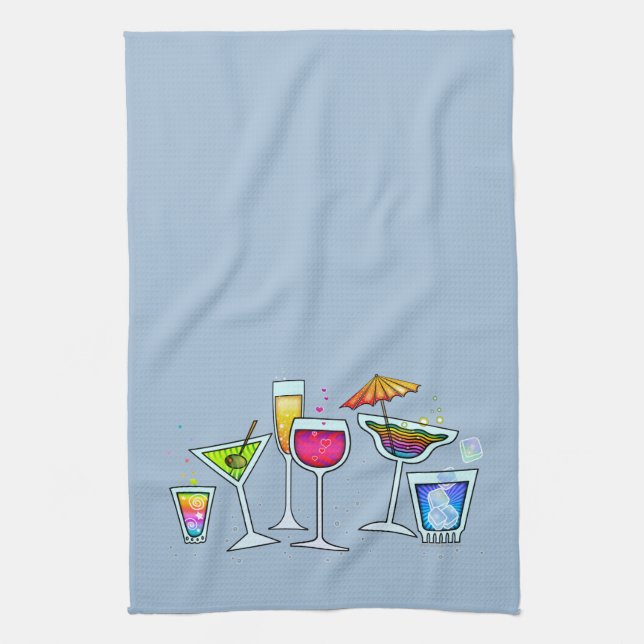 COCKTAIL GLASSES KITCHEN - BATH - BAR TOWEL (Vertical)
