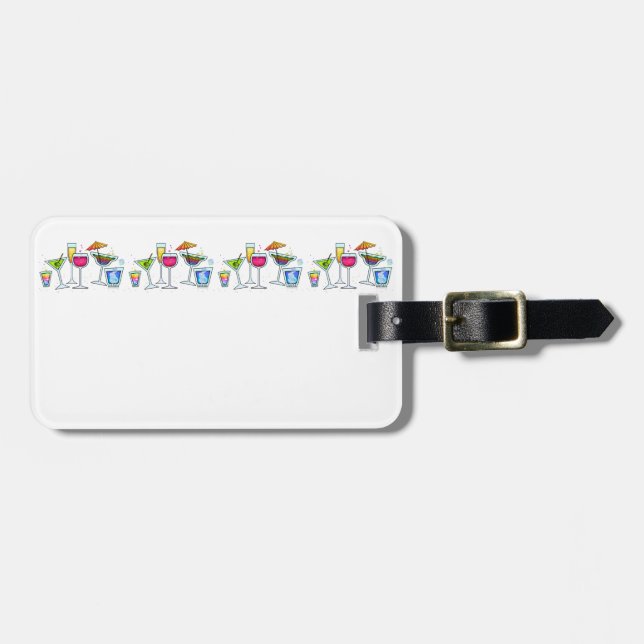 COCKTAIL GLASSES LUGGAGE TAG (Front Horizontal)