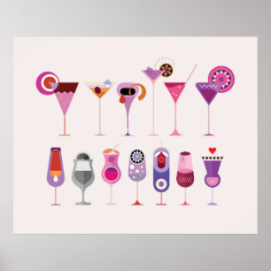 Cocktail Glasses   Poster