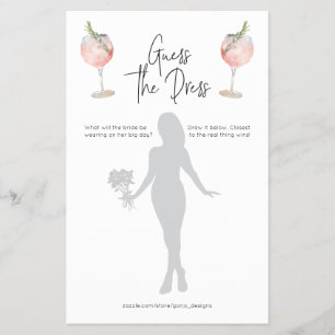 Cocktail Guess the Dress Bridal Shower Game Flyer
