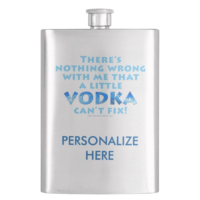 COCKTAIL HIP FLASK - VODKA FIXES EVERYTHING (Front)